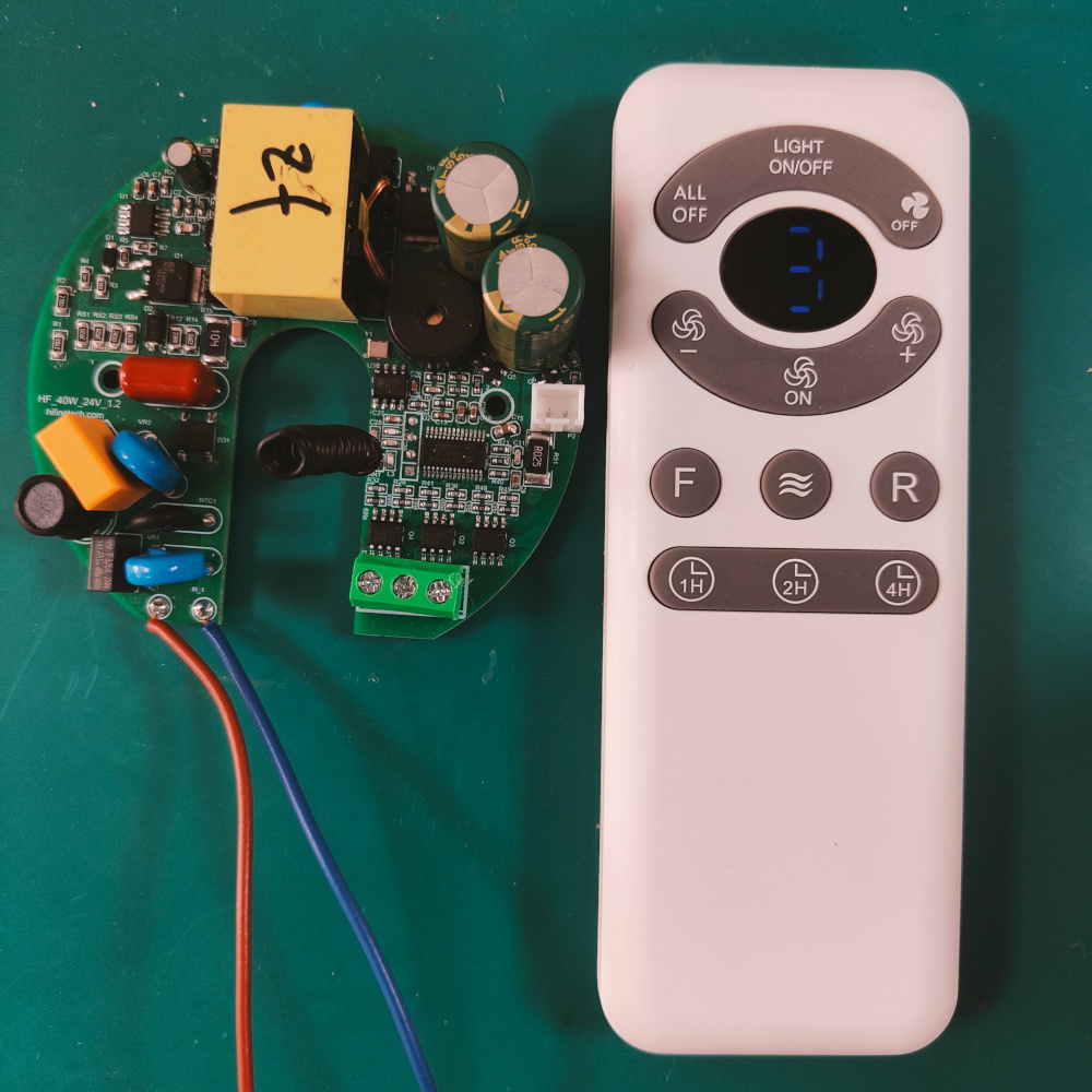 40W BLDC AC DC fan control card PCB with RF remote and hight PF high power for ceiling fan TPW circuit board